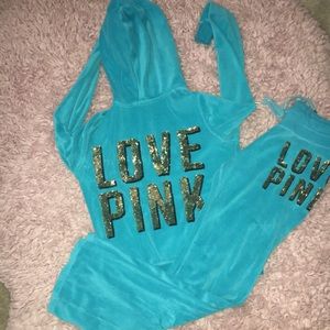 Love pink sweat suit